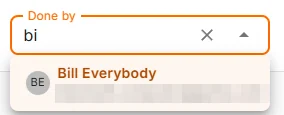 Picking a person in Done by