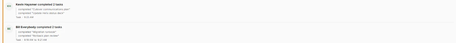 Two grouped runs in the feed