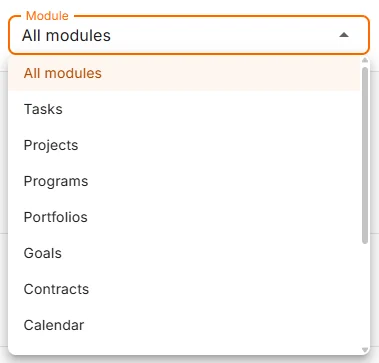 The Module list