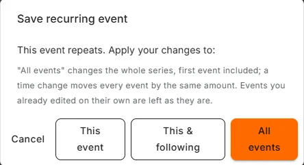 Save recurring event