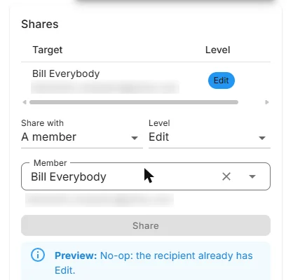 Sharing a list