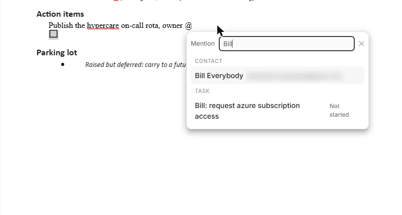 Mentioning someone with @