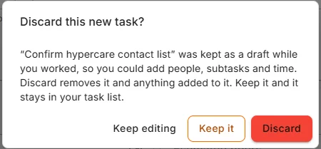 Discard this new task?